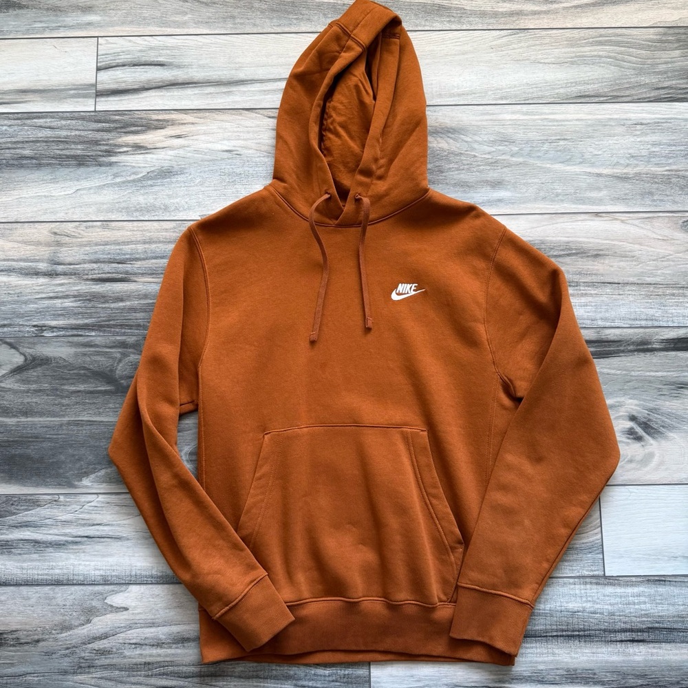 Nike Burnt Orange Pullover Hoodie | Men’s Small Casual Sweatshirt